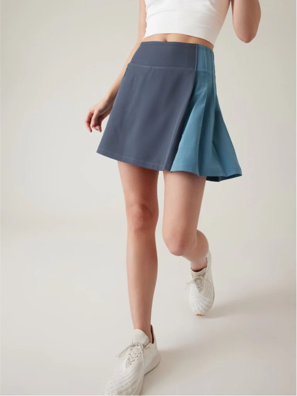 Athleta Fairway Pleated Skort Blue Medium Tennis Prep Preppy Athletic Golf